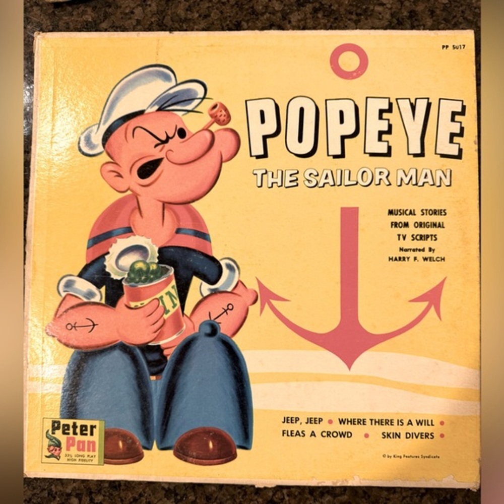 Popeye the Sailor Man Vinyl LP- Diplomat Records 5017- Rocking Horse Series